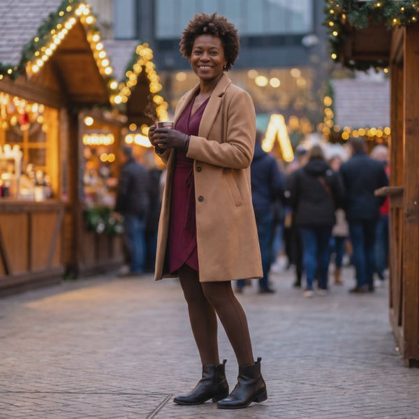 Sheerly tights at a Christmas market